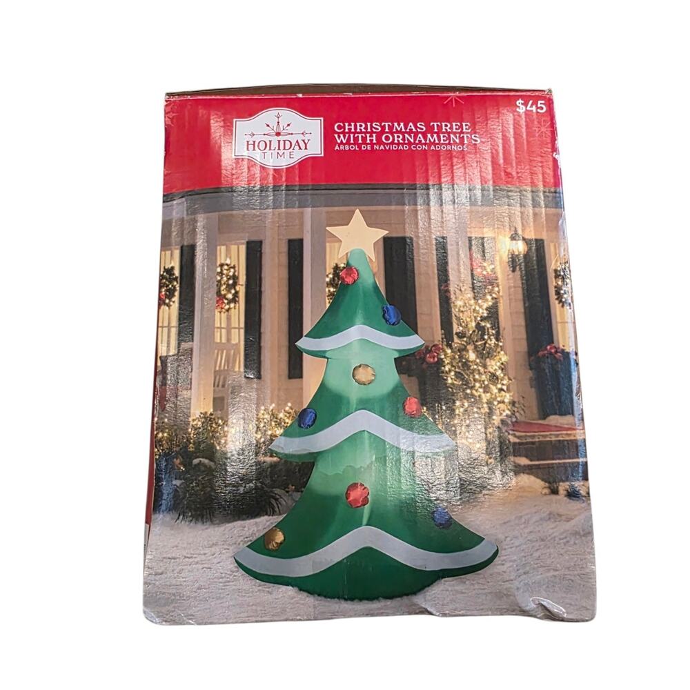 Holiday Time 7 Ft Inflatable Christmas Tree W/ Ornaments LED Lighted In/Outdoor